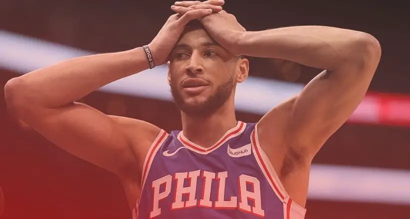 Ben Simmons with Hands over his Head
