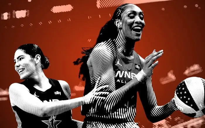 Kelsey Plum & A'ja Wilson at the 2025 WNBA All Star Game