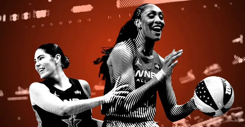Kelsey Plum & A'ja Wilson at the 2025 WNBA All Star Game