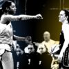 Angel Reese of the Chicago Sky & Catilin Clark of the Indiana Fever